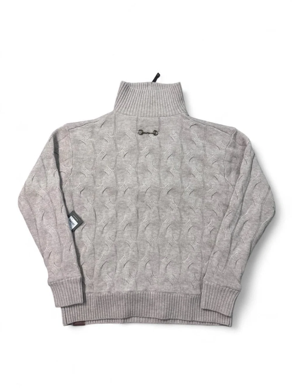 Ariat cable knit funnel neck neck Alamere sweater wool NWT beige M womens